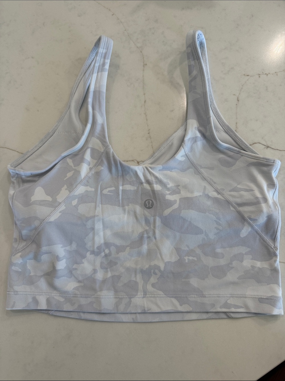 lululemon athletica Light Gray Camo Scoop Sports Bra